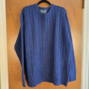 Line of Trade Mariner Sweater royal blue, cable-knit garment Shetland wool XXL